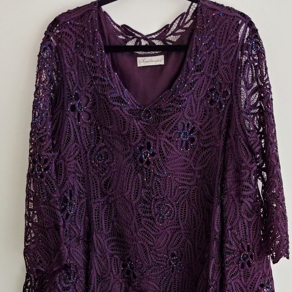 Soulmates Other - Eggplant lace 2 pc pantsuit
